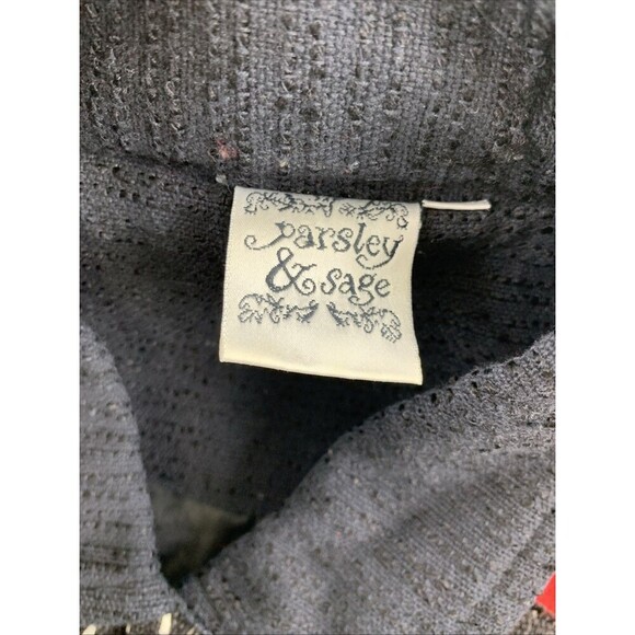 Parsley And Sage Button Jacket Collared Black Red Colorblock Pocket Womens Large - Picture 8 of 13